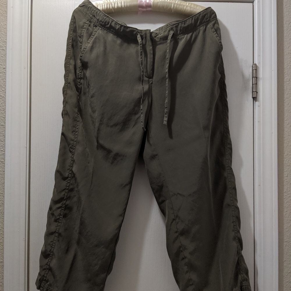 J. Jill Army Green Silk Pants